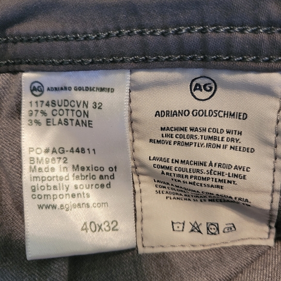 AG Adrianno Goldschmeid The Graduate mens gray chinos- 40 X 32. Y106 - Picture 8 of 8